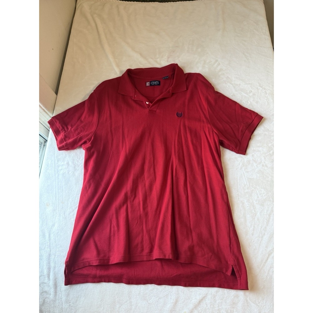 Mens Chaps Stretch Polo‎ Shirt Size XL 100% Cotton Red